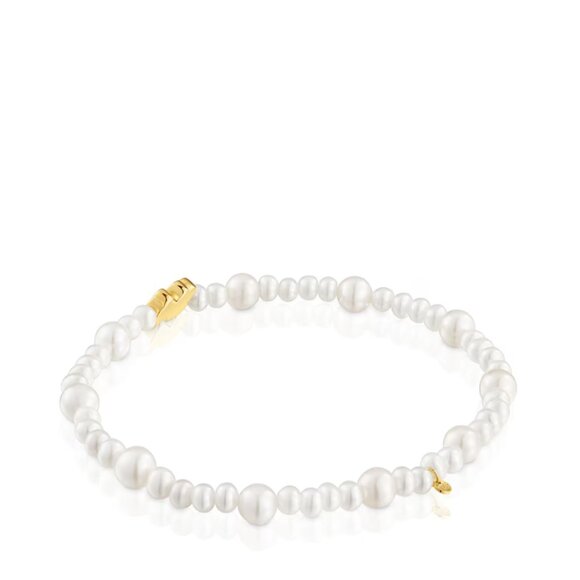 Tous Elastic Cultured Pearl Bracelet with Bear Motif Sweet Dolls - Picture 4 of 10